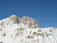 Gran Sasso d'Italia seen from Campo Imperatore. Campo Imperatore ski lifts - L'Aquila