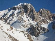 Gran Sasso d'Italia seen from Campo Imperatore. Campo Imperatore ski lifts - L'Aquila