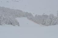 Campo Felice sotto una fitta nevicata