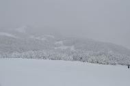 Campo Felice sotto una fitta nevicata