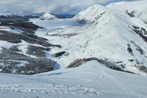 Desde la Piazzale della Brecciara hasta la cima del Monte Rotondo pasando por la pista Vergine y luego por el fuera de pista Falco