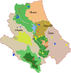 La mappa dei parchi d'Abruzzo La mappa dei parchi d'Abruzzo